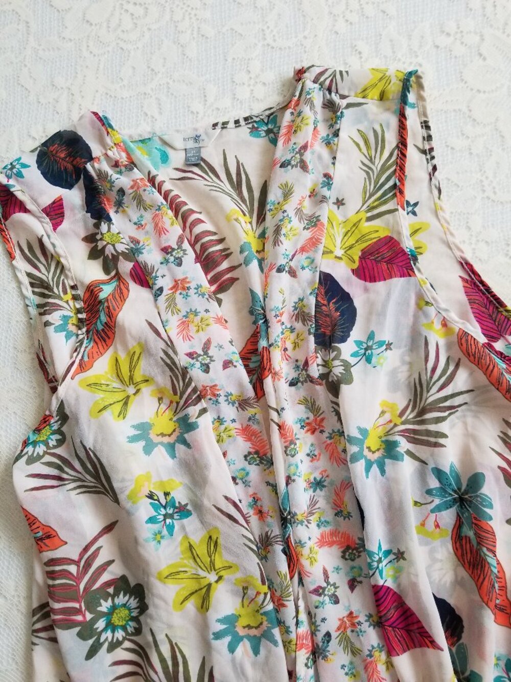 Terra & Sky‎ Floral Kimono Vest Size 2X